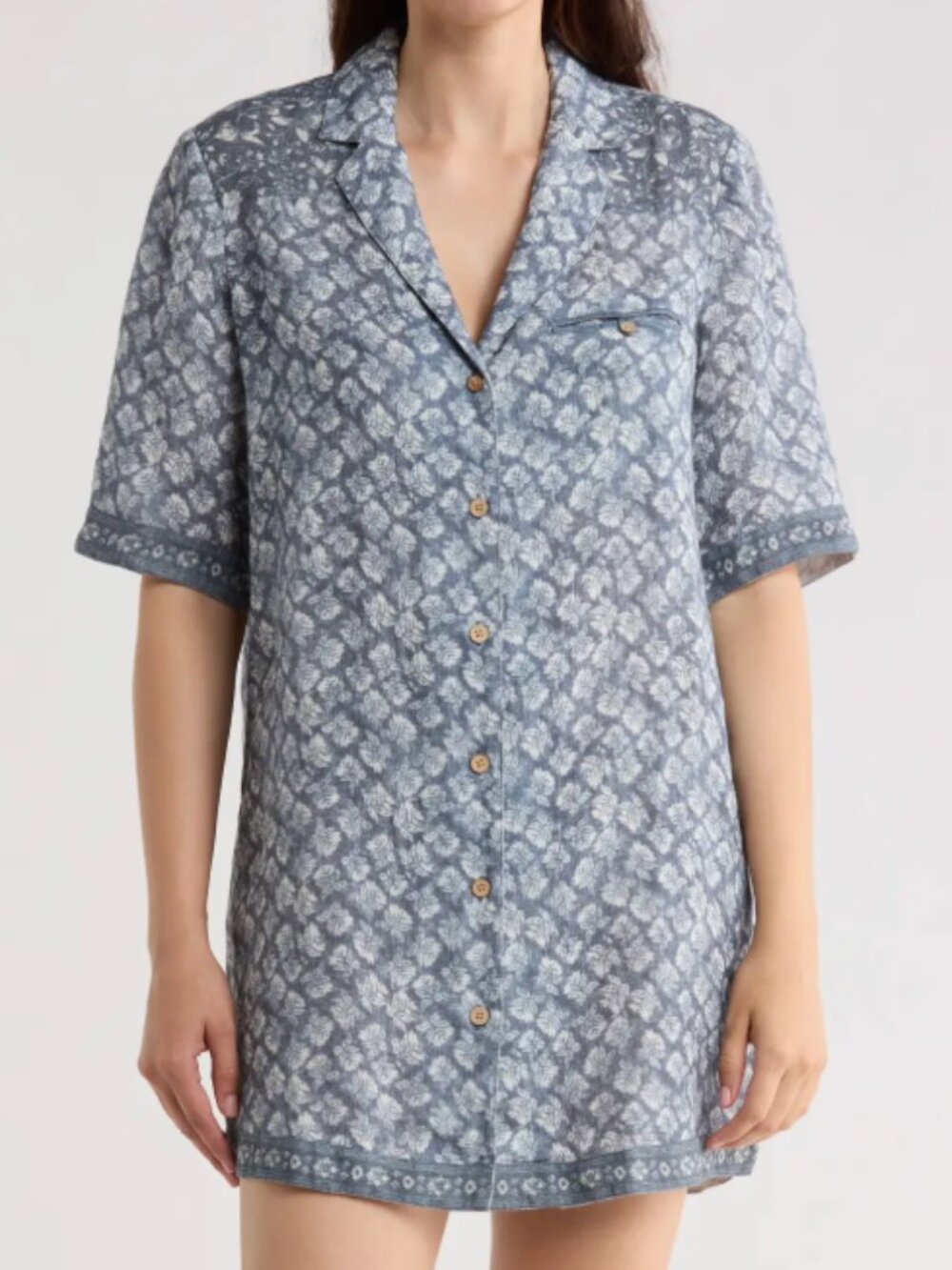 NWT Faherty Paradise Point Short Sleeve Linen Shirtdress